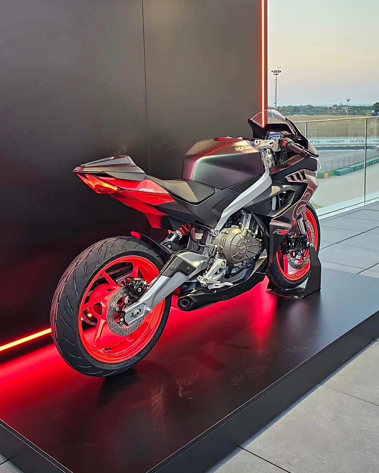 The first picture of a red bike